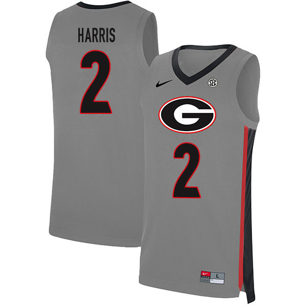 2020 Men #2 Jordan Harris Georgia Bulldogs College Basketball Jerseys Sale-Gray - Click Image to Close